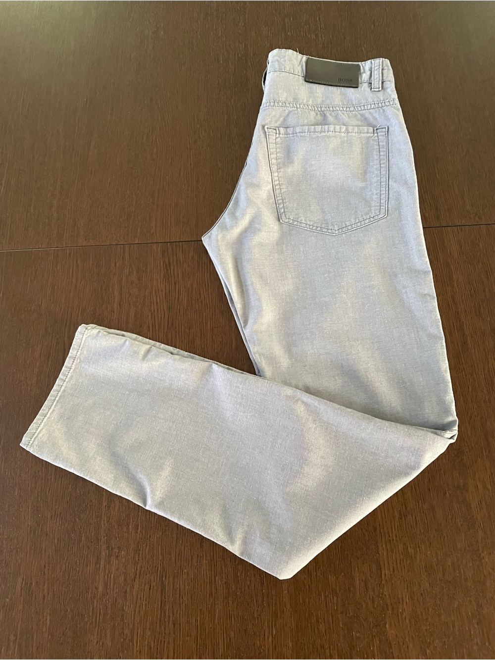 BOSS Men's Light Gray Casual Jeans - Classic Straight Fit